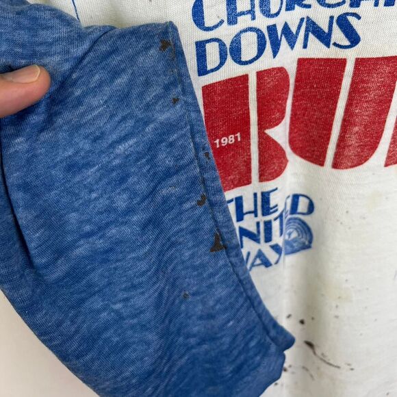 Vintage 1982 Churchill Downs Run 3/4 Sleeve Raglan Tee Shirt size medium - Picture 5 of 5